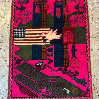 no 2 Hand Made Afghanistan rug ak 47, afghan war rugs, Size 60 cm x 80 cm