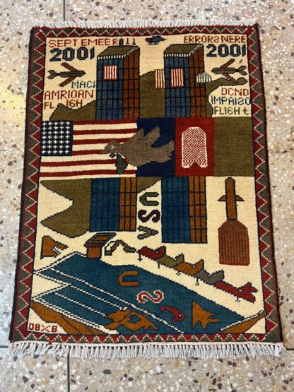 no 1 Hand Made Afghanistan rug ak 47, afghan war rugs, Size 60 cm x 80 cm