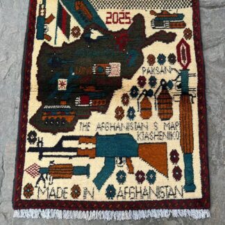 Hand Made Afghanistan rug ak 47, afghan war rugs, ussr death of russia Size 60 cm x 80 (Copy) (Copy)