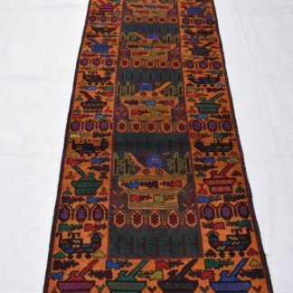 Hand Made Afghanistan rug ak 47, afghan war rugs, ussr death of russia Size 80 cm x 300