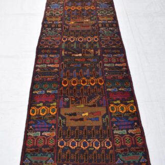 Hand Made Afghanistan rug ak 47, afghan war rugs, ussr death of russia Size 80 cm x 300 cm