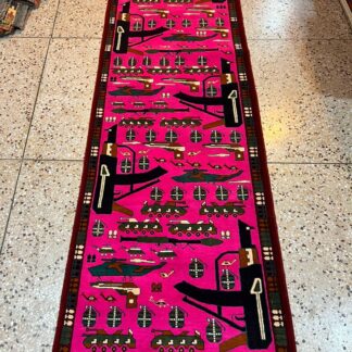 A war Hand Made Afghan war rugs Size 298 cm x 94cm