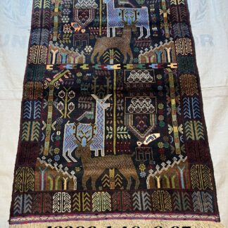 Hand Made Afghan Animals Design Home Decor rugs Size 146 cm x 97 cm