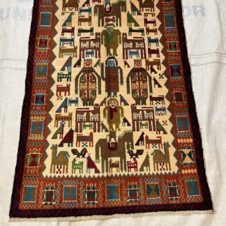 Hand Made Afghan Animals Design Home Decor rugs Size 147cm x 91cm