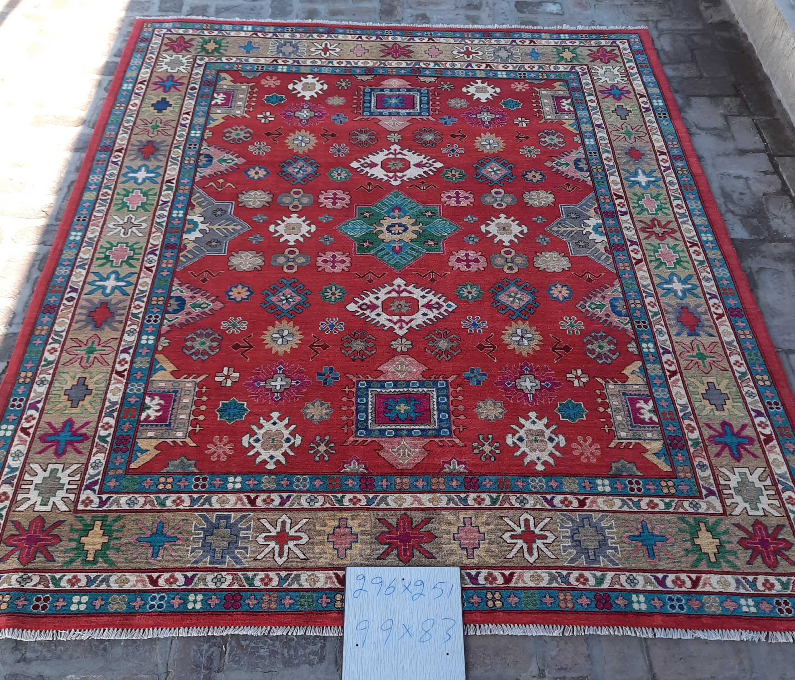 Hand Made Made Afghan Home Decorated Amazing rugs Size 296 cm x 251cm